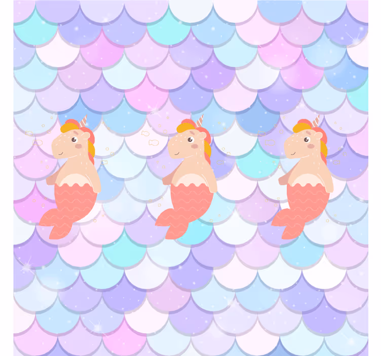 Children room roller blind unicorn mermaids with scales - TenStickers