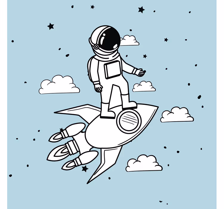 Children room roller blind rocket astronaut stars - TenStickers