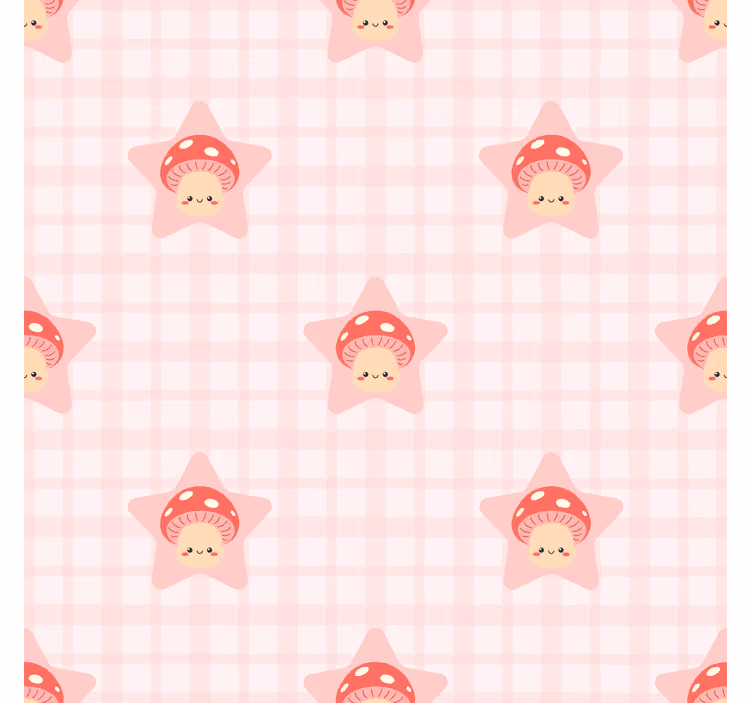 Children room roller blind with cute pink mushrooms pattern - TenStickers