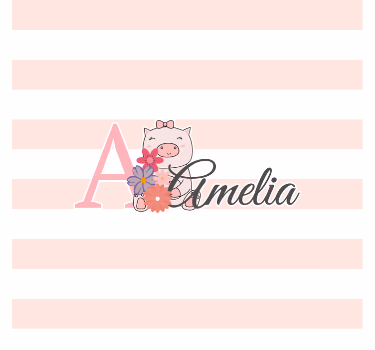 Children room roller blind cute animals piggy name - TenStickers