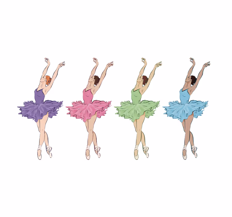 Colorful ballet dancers children room roller blind - TenStickers