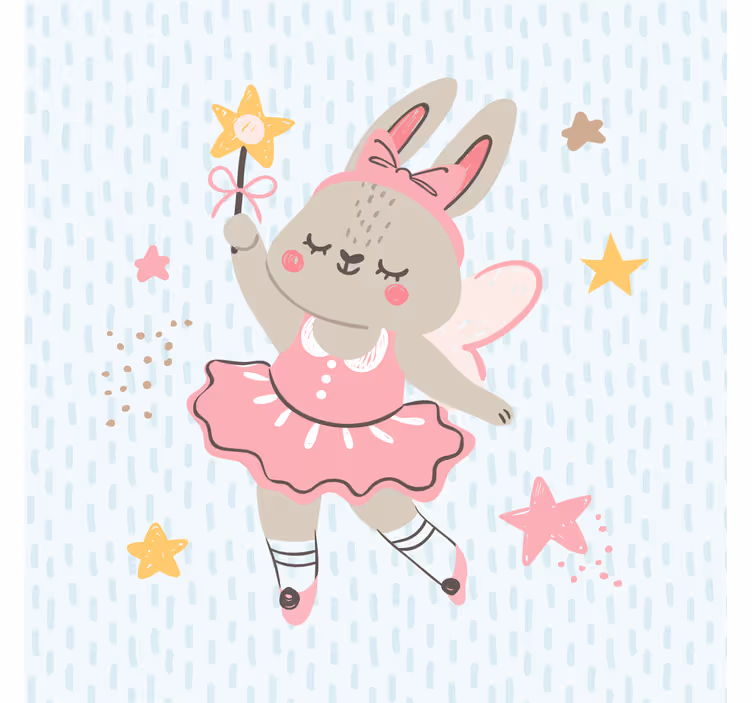 Children room roller blind rabbit fairy with stars - TenStickers