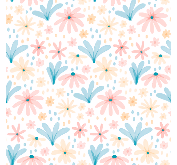 Children room roller blind pastel flower design - TenStickers