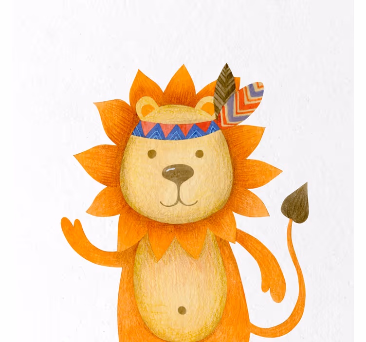 Children room roller blind with cartoon lion design - TenStickers