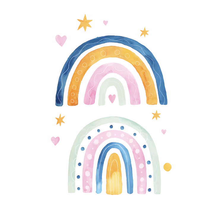Children room roller blind watercolor rainbows - TenStickers