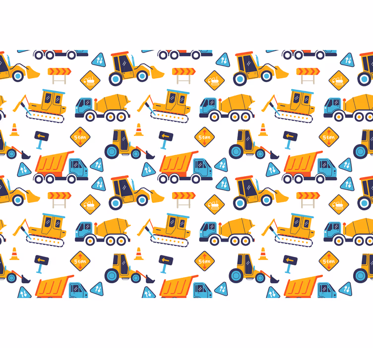 Children room roller blind cartoon construction theme - TenStickers