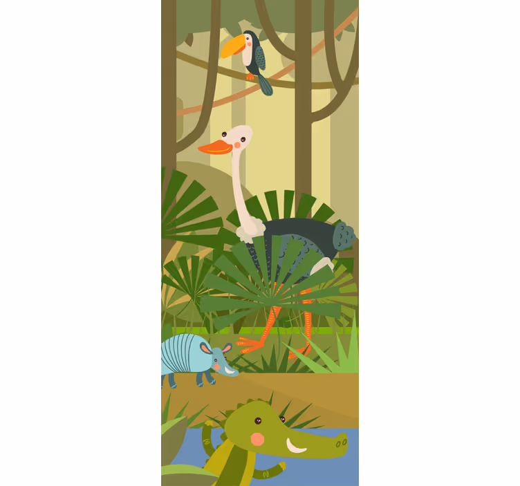 Children room roller blind wild animals - TenStickers