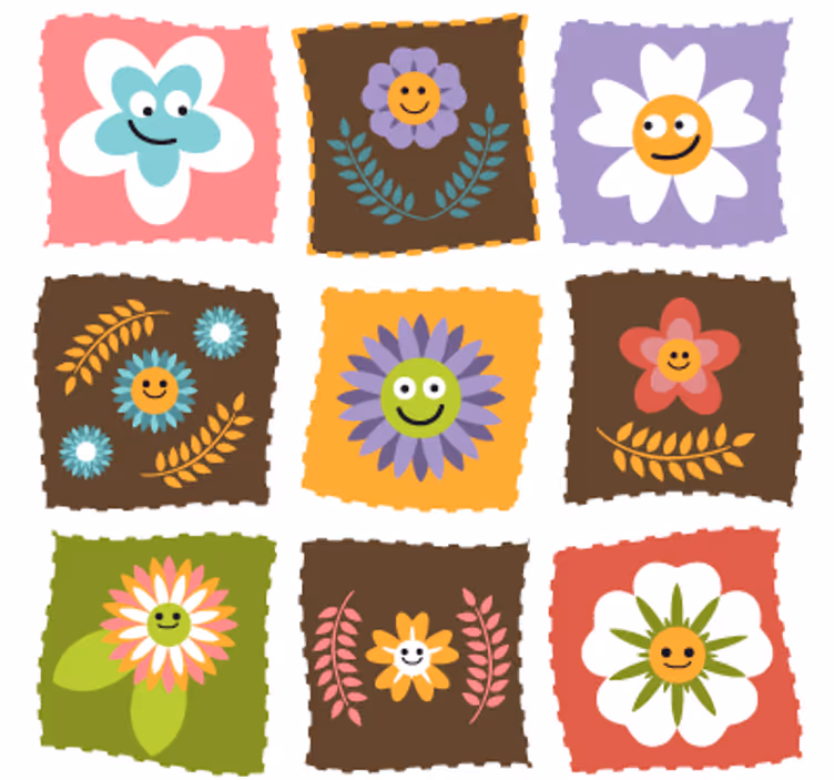 Children room roller blind floral decorative vinyl - TenStickers