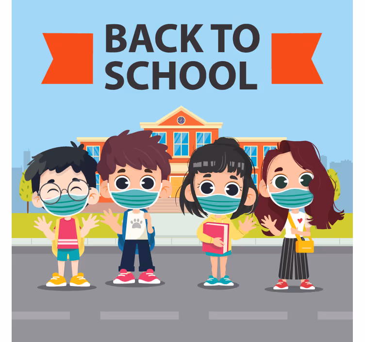 Children room roller blind with fun school design - TenStickers