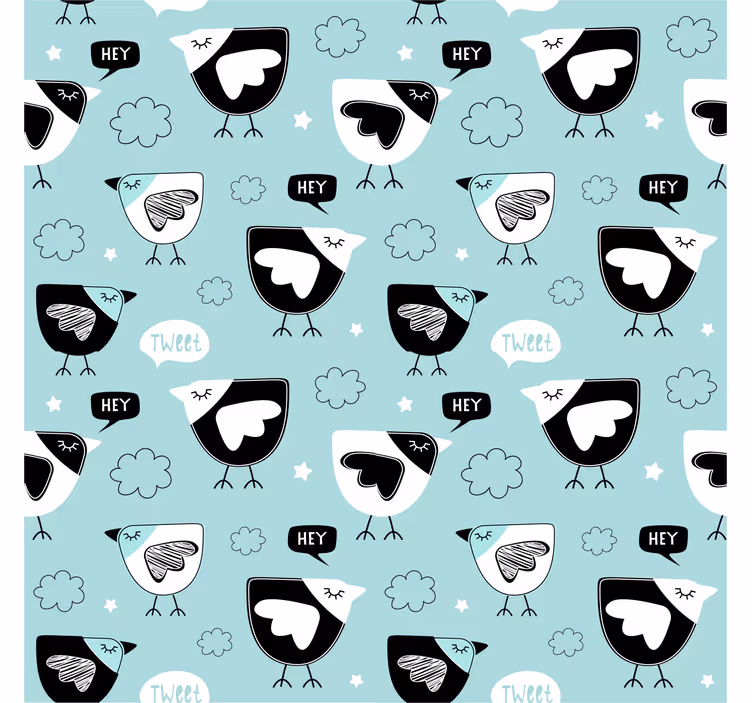 Children room roller blind with black chicken design - TenStickers