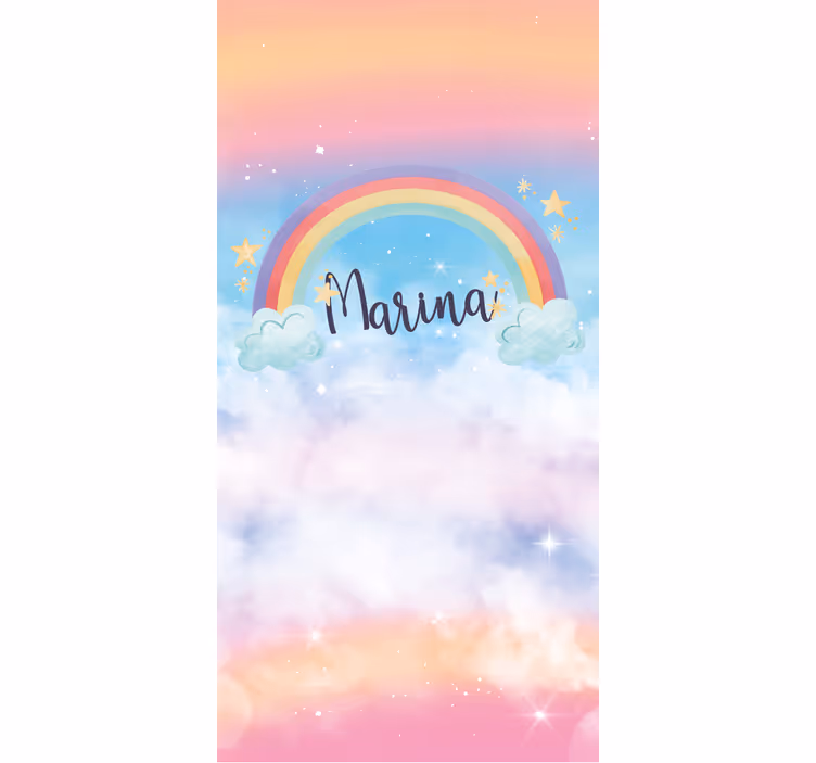 Children room roller blind with a lovely rainbow and clouds - TenStickers