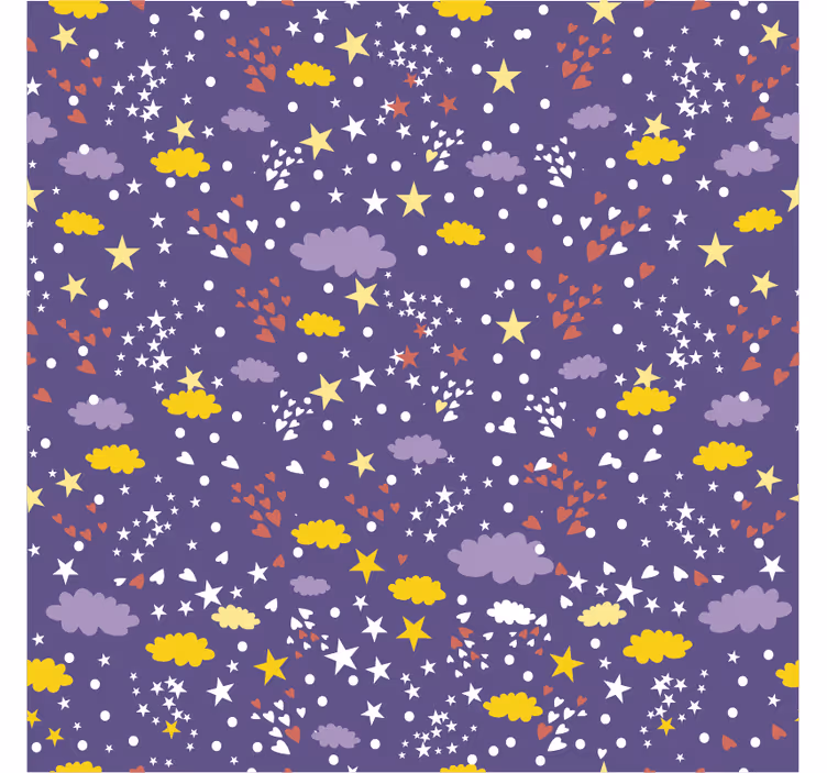 Children room roller blind star and cloud pattern - TenStickers