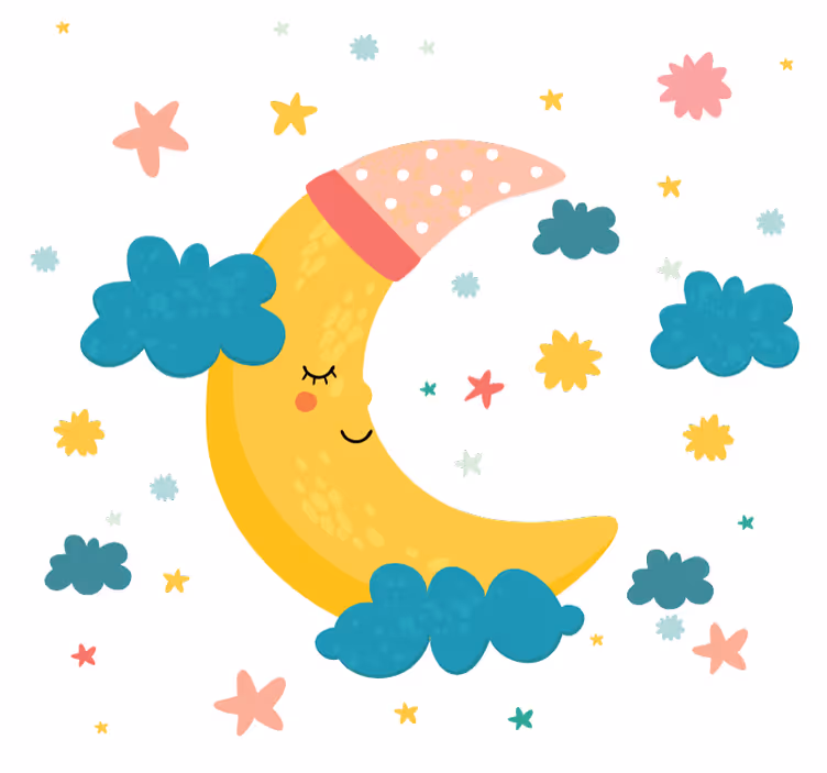 Children room roller blind coozy moon and star sleep - TenStickers