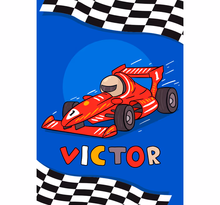 Children room roller blind formula 1 for kids - TenStickers