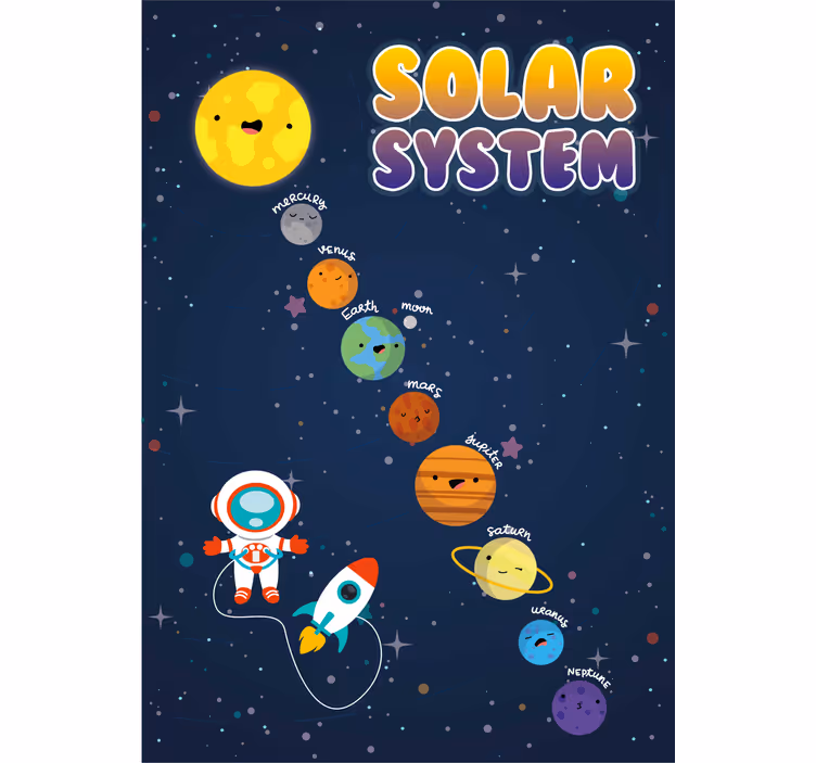 Children room roller blind solar system design - TenStickers