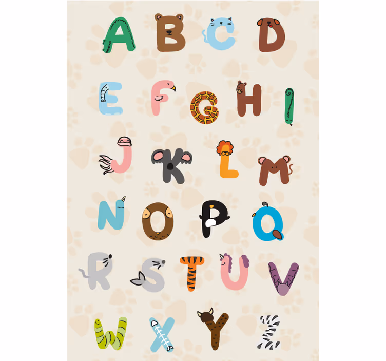Children room roller blind animal alphabet design - TenStickers