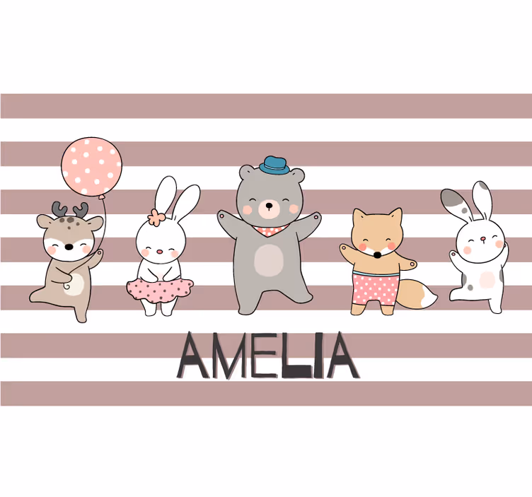 Children room roller blind happy animal draw collection - TenStickers