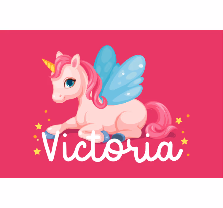 Children room roller blind with funny pink happy unicorn - TenStickers