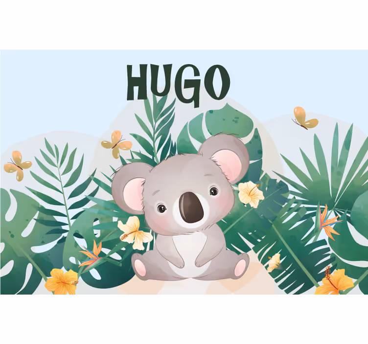 Children room roller blind cute koala for boy name - TenStickers