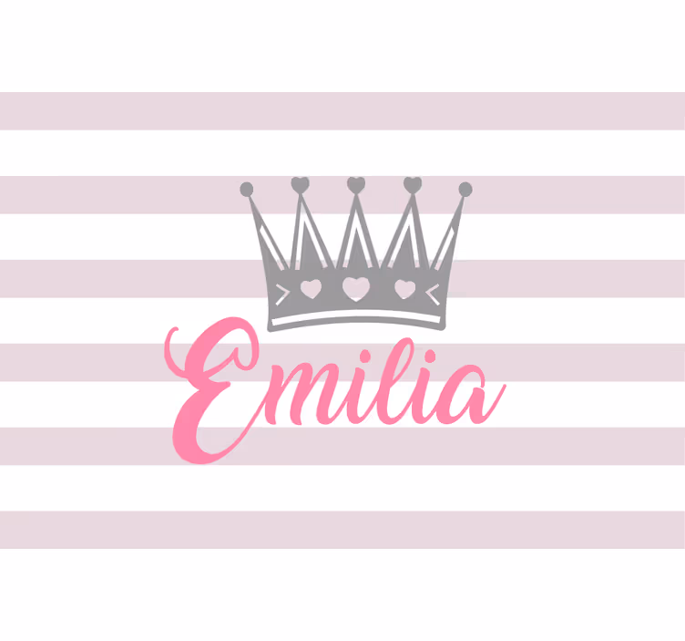 Children room roller blind with pink silver crown - TenStickers
