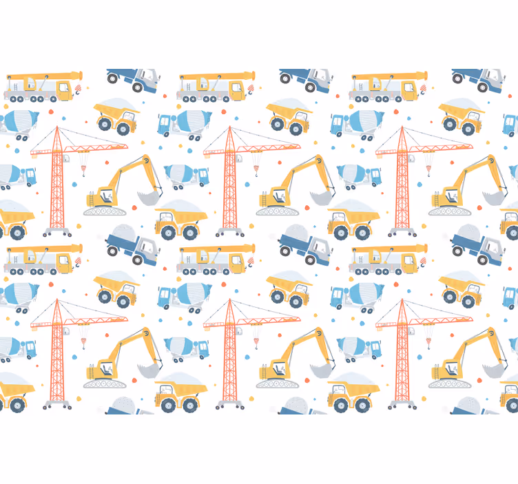 Children room roller blind pastel construction vehicles - TenStickers