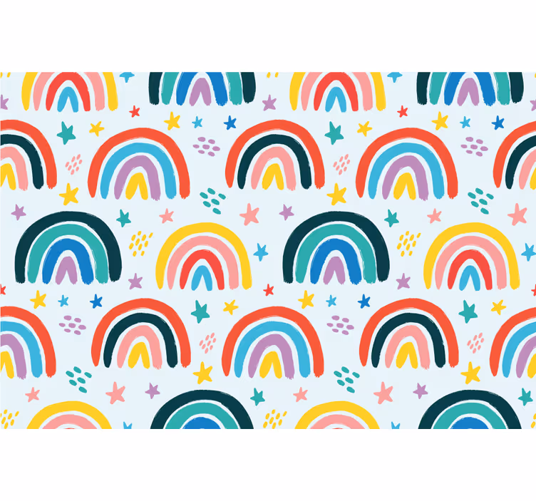 Children room roller blind with vibrant rainbow design - TenStickers