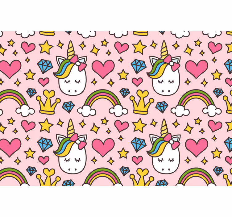 Cute rainbows and unicorns children room roller blind - TenStickers