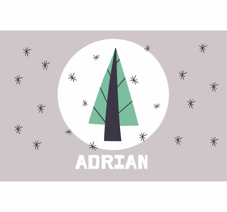 Children room roller blind personalised christmas tree - TenStickers