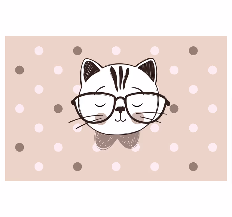 Children room roller blind smart cat with glasses - TenStickers
