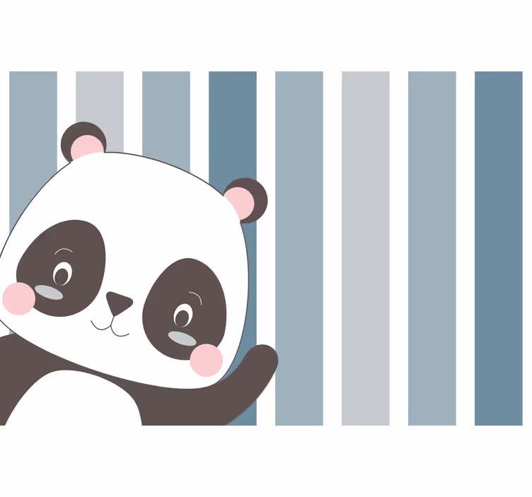 Children room roller blind happy panda striped design - TenStickers
