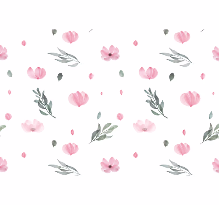 Children room roller blind pink minimalist flowers - TenStickers