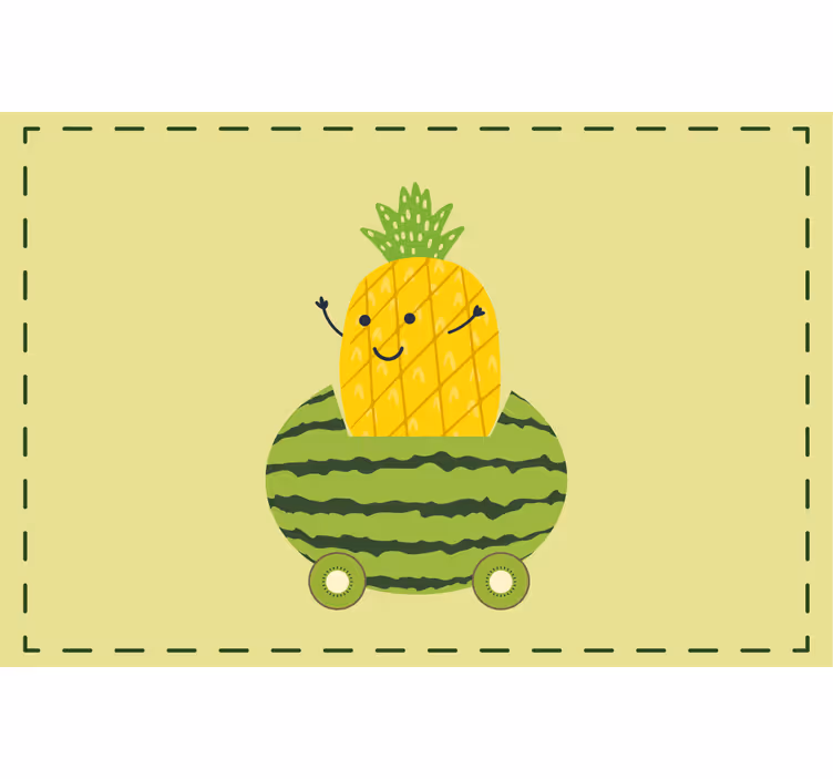 Children room roller blind funny pineapple car pattern - TenStickers