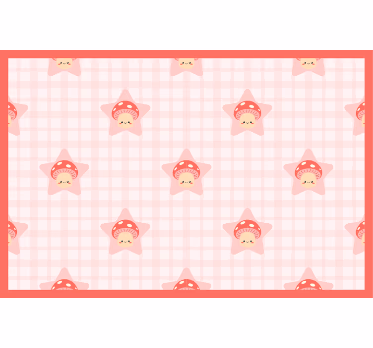 Children room roller blind cute pink mushroom pattern - TenStickers