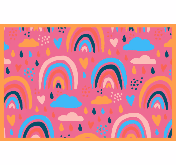 Children room roller blind minimalistic rainbows pink - TenStickers