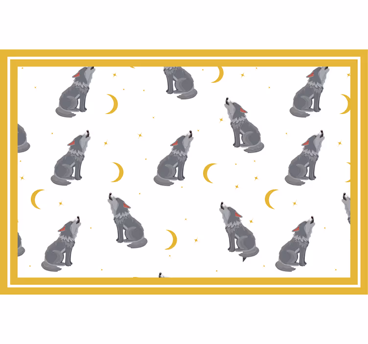 Children room roller blind wolves howling at moon - TenStickers