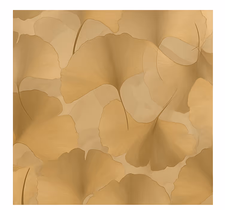 Kitchen roller blind with golden ginkgo design - TenStickers