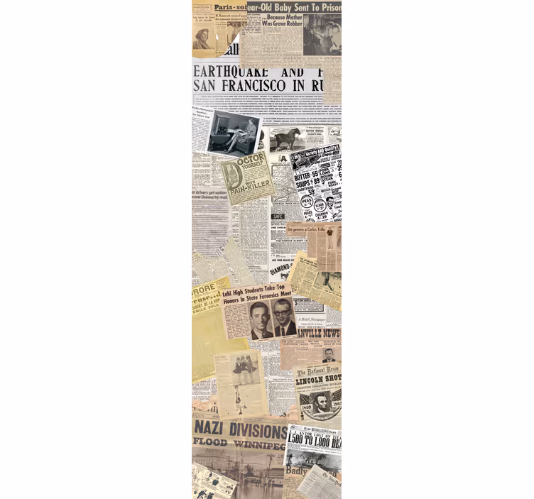 Kitchen roller blind newspaper clipping vinyl - TenStickers