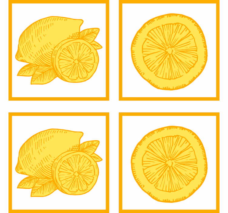 Kitchen roller blind orange and lemon sketch design - TenStickers