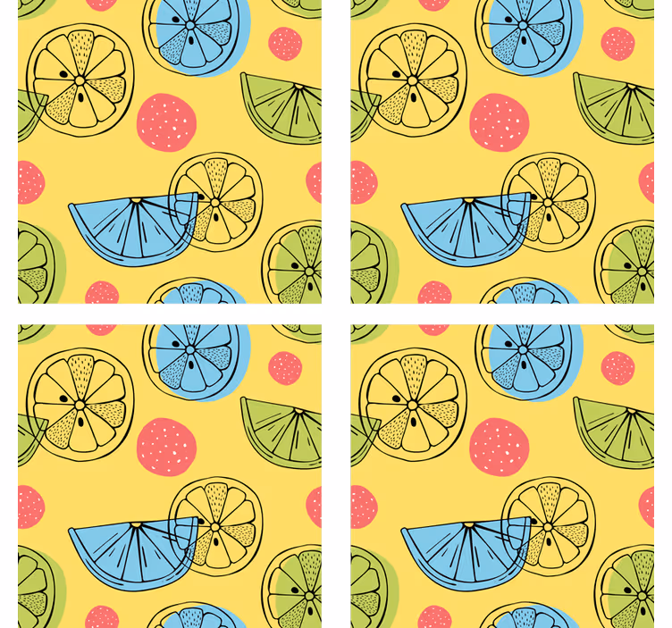 Kitchen roller blind citrus fruits tiles - TenStickers