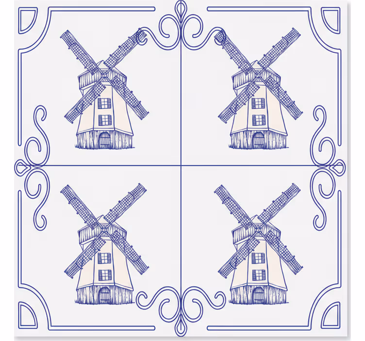 Kitchen roller blind with four mills design - TenStickers