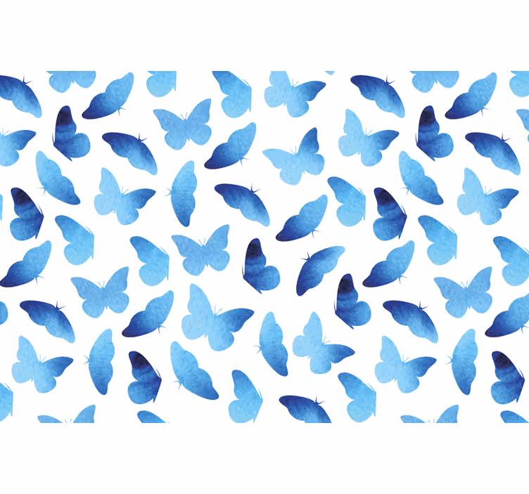 Blue roller blind painted butterflies - TenStickers