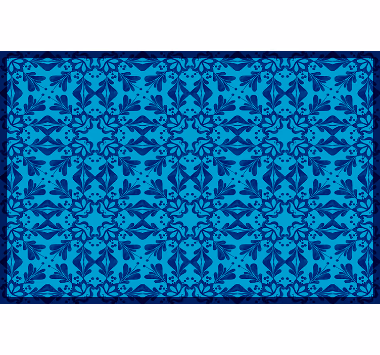 Blue roller blind with floral mosaic placemat - TenStickers