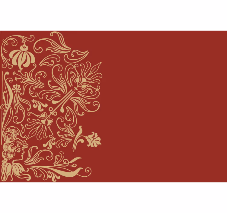 Red roller blind with a vintage touch - TenStickers