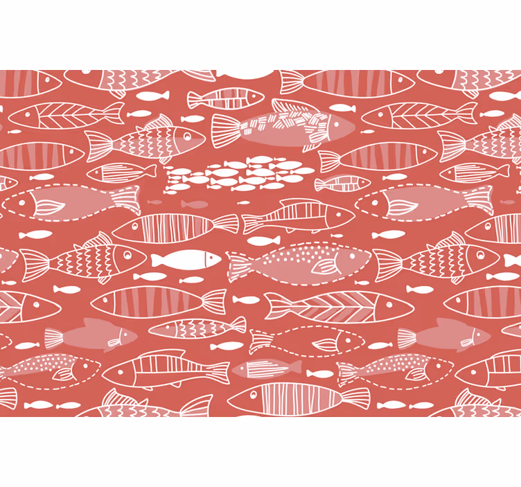 Red roller blind for a sea of many fish - TenStickers