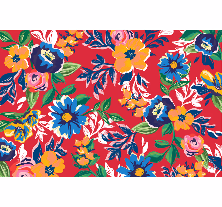 Red roller blind with red embroidery - TenStickers