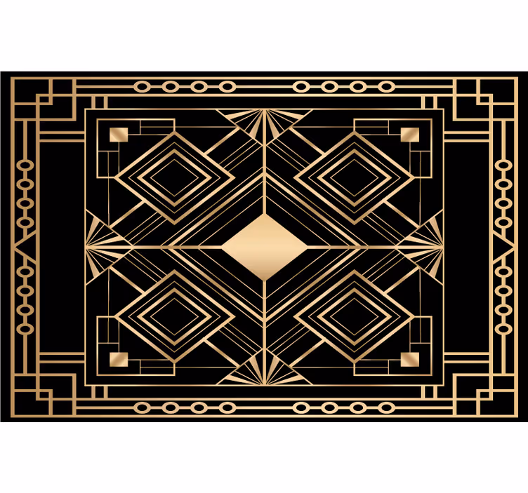 Black roller blind with modern art gold deco pattern - TenStickers