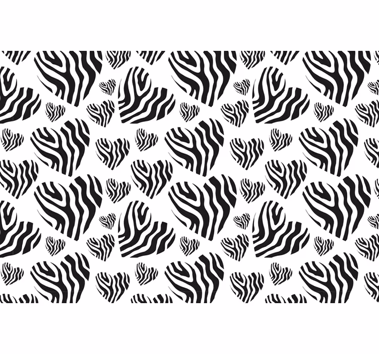 Black roller blind with zebra heart print - TenStickers