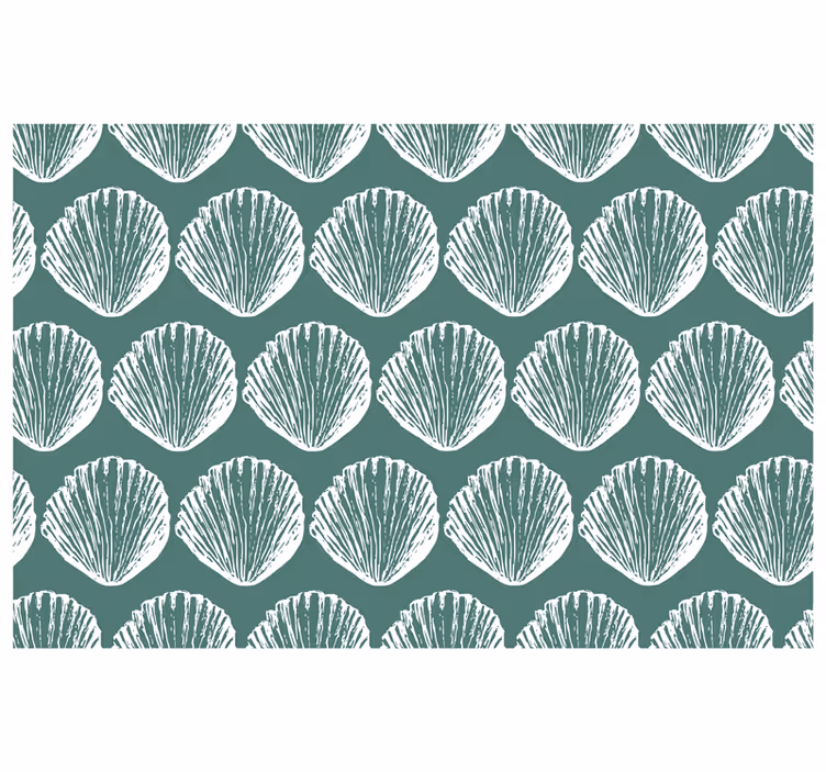 Green roller blind with retro seashell design - TenStickers