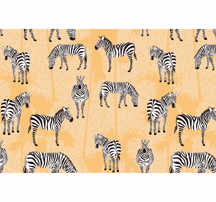 Beige roller blind zebra and palms - TenStickers