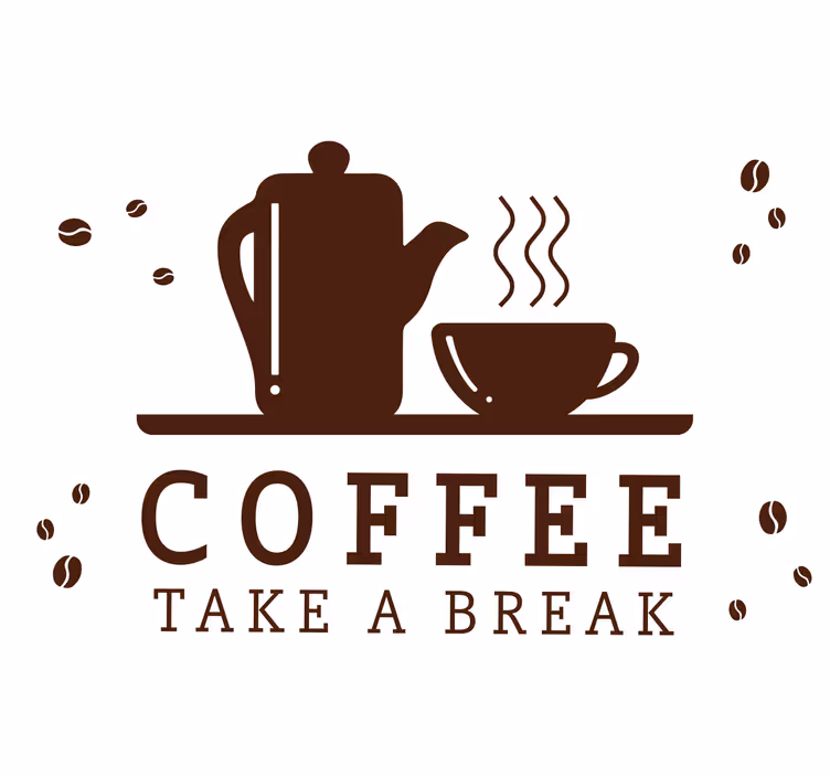Black roller blind coffee concept on white background - TenStickers